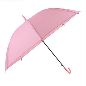 Environmentally friendly colorful transparent long handle umbrella umbrella umbrella for travel outdoor