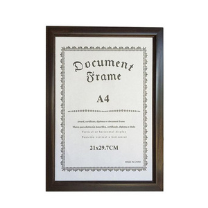 2024 Whosale A4 luxury wooden classic blank certificate frame graduate photo picture frames