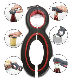 6 in 1 Multi Function Can Beer Bottle Opener Jar Gripper Can Beer Lid Twist Off Jar Wine Opener Claw