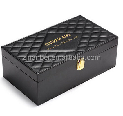 2024 Custom Double Bottle Leather Wine Boxes Leather Packaging box for wine