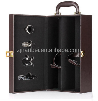 2024 Custom Double Bottle Leather Wine Boxes Leather Packaging box for wine