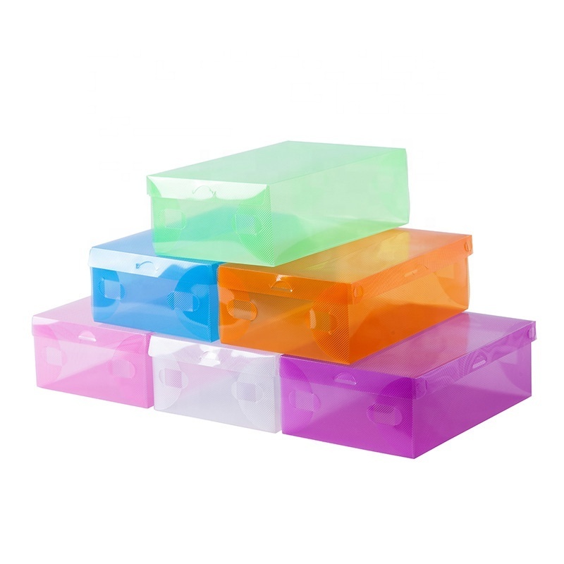 Wholesale cheap convenient simple durable colorful clear storage plastic shoe box