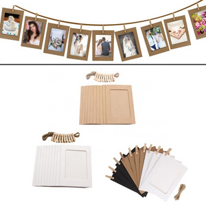 2024 3/4/5/6/7 inch 10pcs wedding party decoration wooden clip paper picture holder photo frame