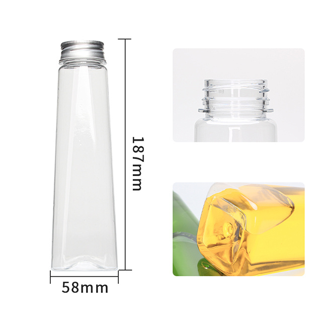 disposable 12oz 350ml clear empty plastic tamper seal  water soda beverage juice bottles for drink with cap