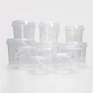 round 200g1kg popcorn ice cream pp Plastic Drink Buckets Wholesale Disposable foodgrade Container Clear Plastic Bucket With Lid