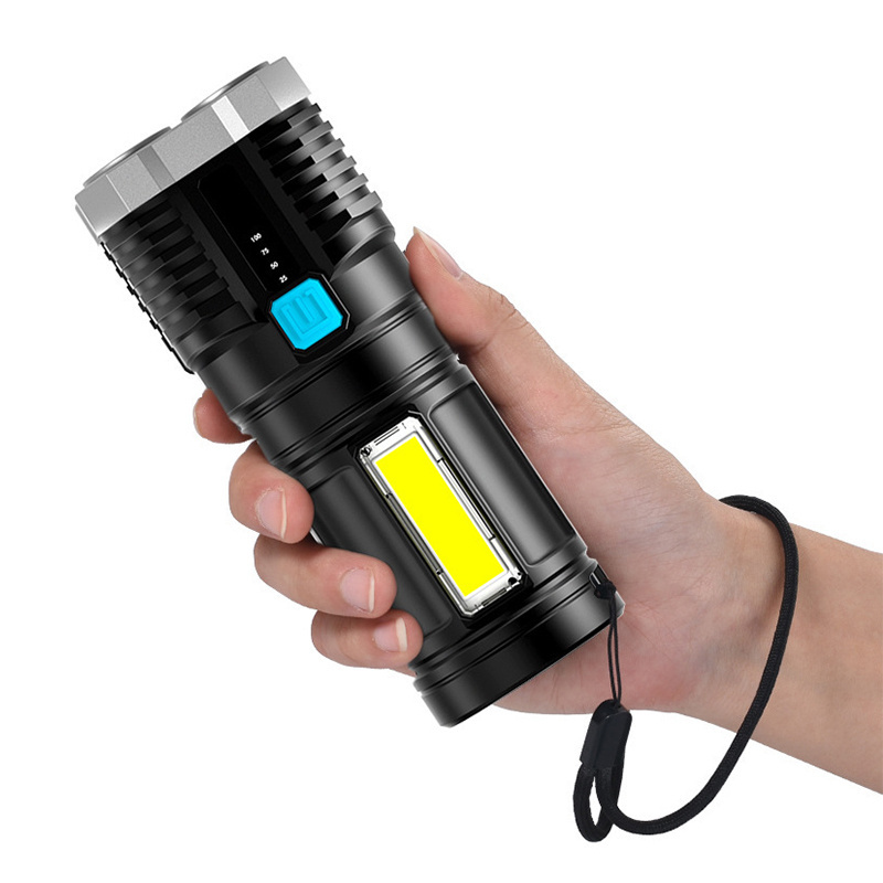 Rechargeable High Power Led Flashlights Waterproof Outdoor Lighting Torch LED Ultra Powerful COB Flashlight