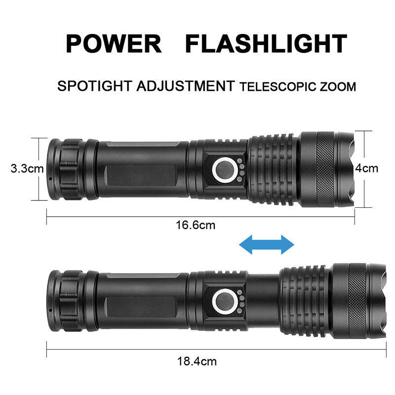 low price multi function 10w Aluminum Alloy rechargeable usb china brightest led flashlight