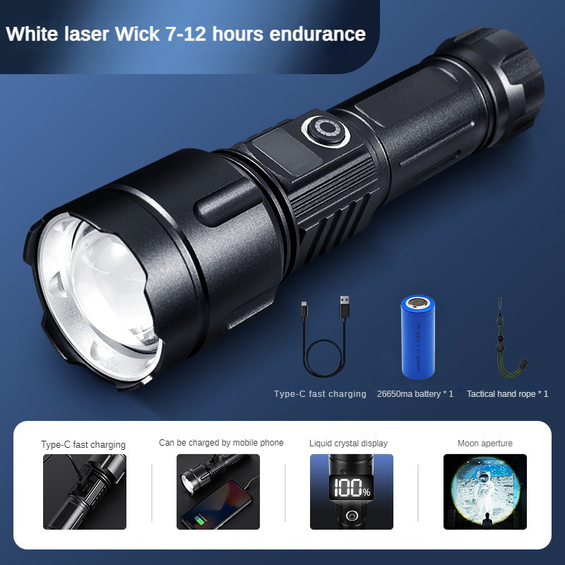 Zoom High Quality Work Flashlight Outdoor Work Waterproof IPx4 Manual Power Display tactical flashlight