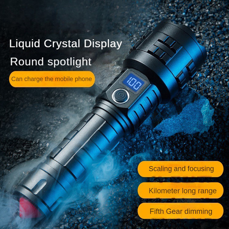 Large capacity battery 5000mAh Zoomable Aluminum Alloy Body Rechargeable USB 26650 Battery XHP70 LED tactical Torch Flashlights