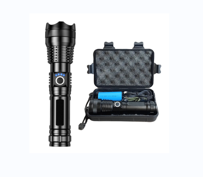 factory made in china Rechargeable Aluminum Alloy emergency super powerful flashlight with battery