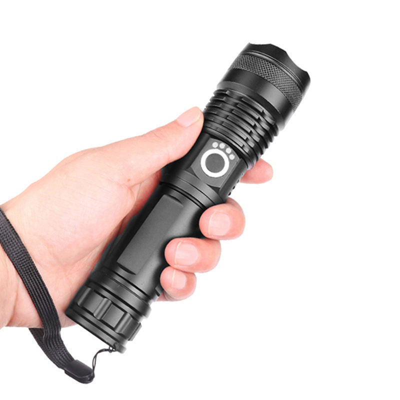 factory made in china Rechargeable Aluminum Alloy emergency super powerful flashlight with battery