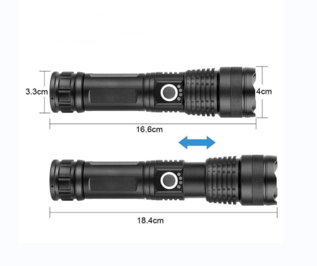 factory made in china Rechargeable Aluminum Alloy emergency super powerful flashlight with battery