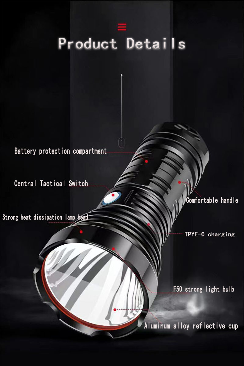 factory waterproof  adjustable tactical torch rechargeable pen led flashlight lights