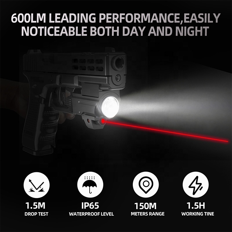 New Mobile Installation Red Laser Sight Hunting Flashlight Combination Tactical Beam Laser Rechargeable Tactical Flashlight