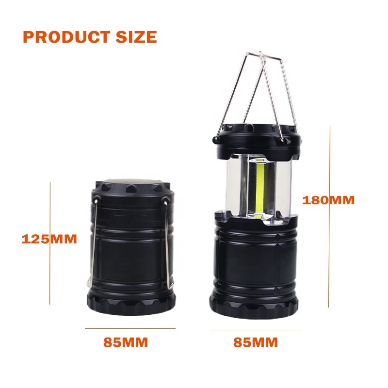 Bright LED Camping light Brightness Pop up lantern Collapsible lantern light AA battery Powered Hanging tent lamp