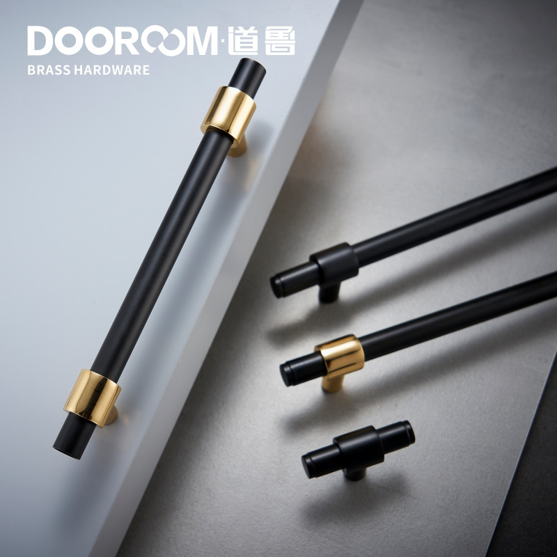 Dooroom Brass Furniture Handles Black Gold Modern Nordic Drawer Wardrobe Dresser Long Handles Big Cabinet Door Knobs Pulls