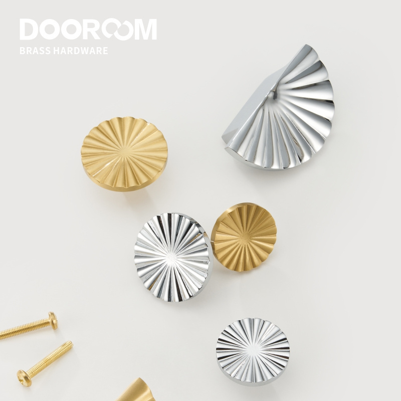 Dooroom Brass Furniture Handles Shiny Chrome Gold Knobs Cupboard Wardrobe Dresser Shoe Box Drawer Cabinet Pulls