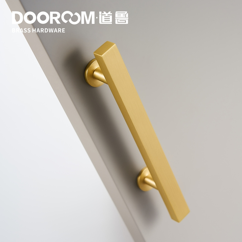 Dooroom Brass Furniture Handles Modern Nordic Wardrobe Dresser Cupboard Cabinet Drawer Rectangular Bar Pulls