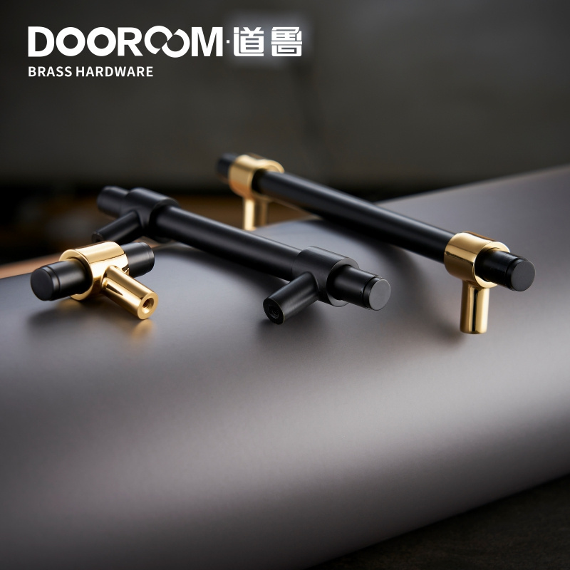 Dooroom Brass Furniture Handles Black Gold Modern Nordic Drawer Wardrobe Dresser Long Handles Big Cabinet Door Knobs Pulls