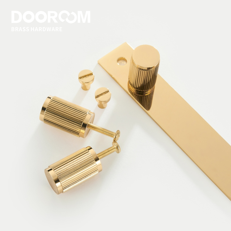 Dooroom Brass Stripe Furniture Handles Shiny Gold With Plate Cupboard Wardrobe Dresser Shoe Box Drawer Cabinet Handles Knobs