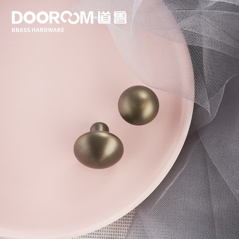 Dooroom Brass Furniture Handles Mushroom Cute Wardrobe Dresser Cupboard Cabinet Drawer Pulls Knobs For Children's Room