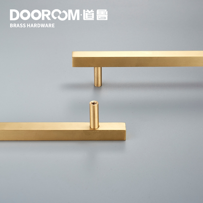 Dooroom Dulu Brass Furniture Handles Modern Wardrobe Dresser Cupboard Drawer Cabinet Long Square Black/Gold Pulls