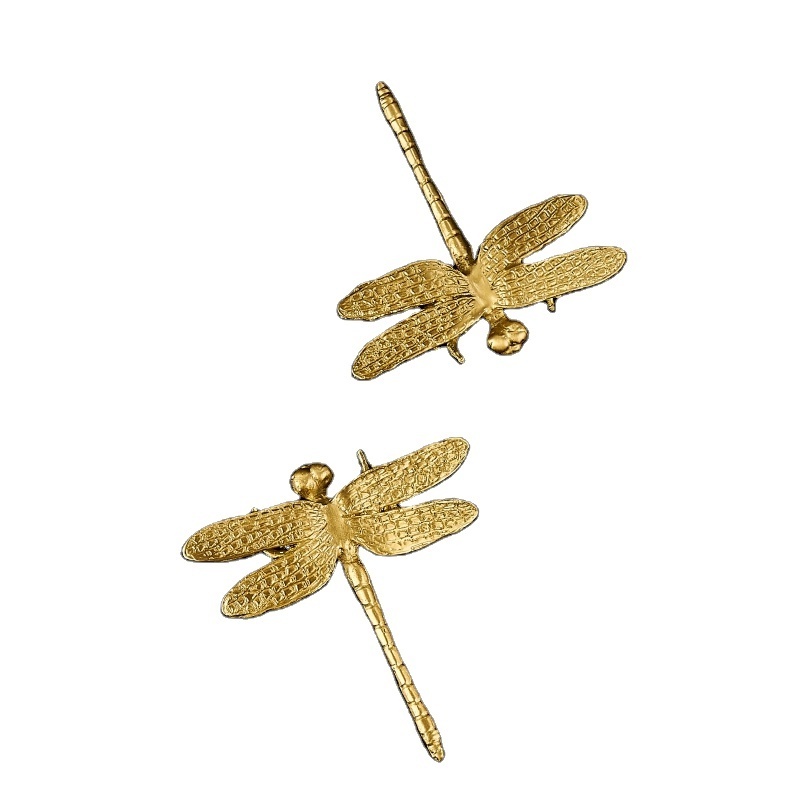 Dooroom Brass Dragonfly Furniture Decoration Handles Nordic Ins Gold Drawer Cabinet Door Cupboard Wardrobe Dresser Pulls Knobs