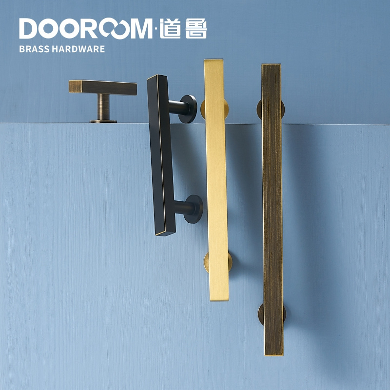 Dooroom Brass Furniture Handles Modern Nordic Wardrobe Dresser Cupboard Cabinet Drawer Rectangular Bar Pulls