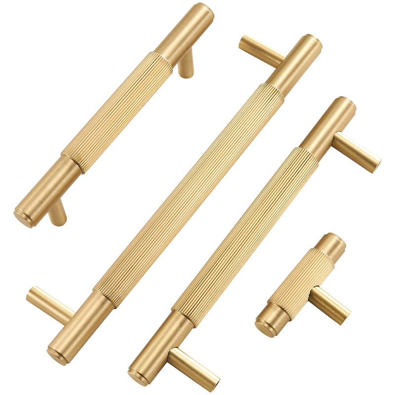 Dooroom Brass Furniture Handles Modern Brass Grey Wardrobe Dresser Cupboard Cabinet Drawer Wine Bar Pulls Knobs Linear Striped