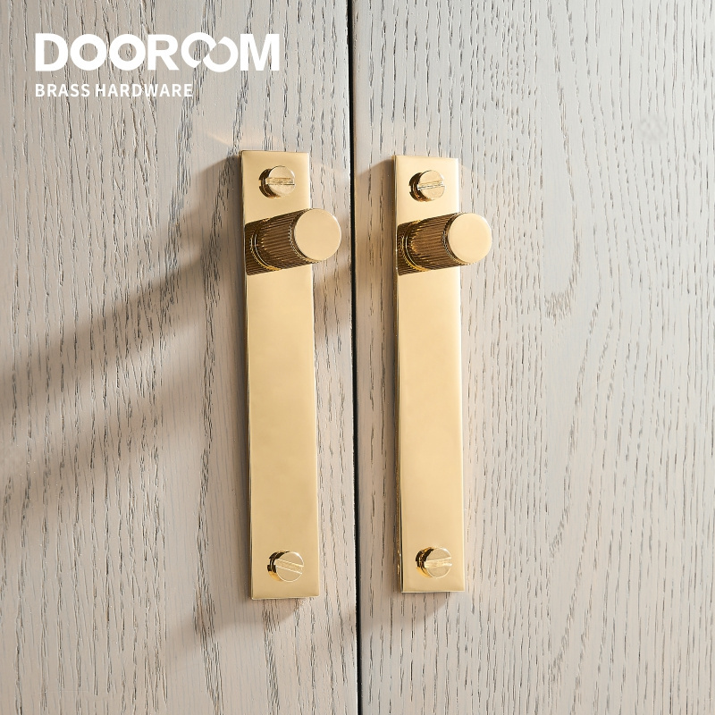 Dooroom Brass Stripe Furniture Handles Shiny Gold With Plate Cupboard Wardrobe Dresser Shoe Box Drawer Cabinet Handles Knobs