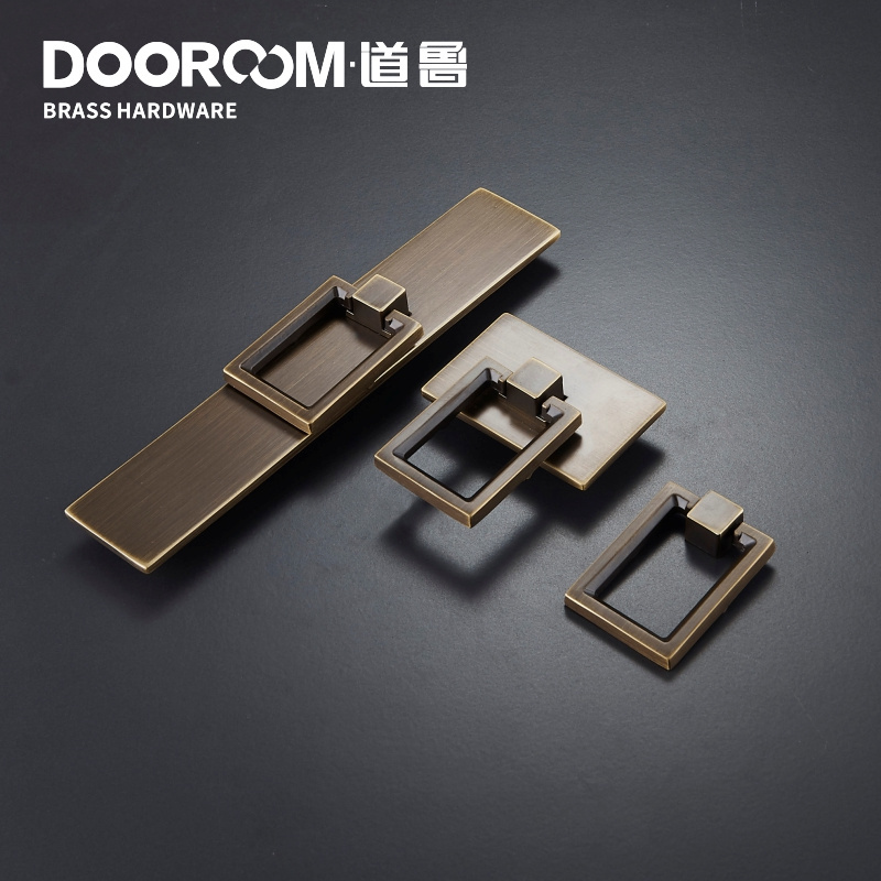 Dooroom Brass Furniture Handles Wardrobe Dresser Cupboard Cabinet Drawer Handle Modern American Knob Black Bronze Pulls