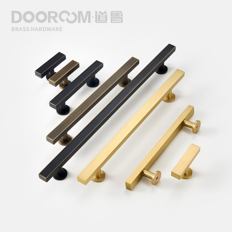 Dooroom Brass Furniture Handles Modern Nordic Wardrobe Dresser Cupboard Cabinet Drawer Rectangular Bar Pulls