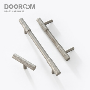 Dooroom Brass Furniture Handles Modern Matt Brushed Nickel Cupboard Wardrobe Dresser Shoe Box Drawer Cabinet Round T bar Knobs