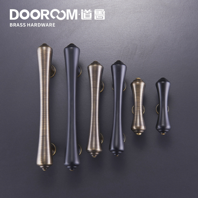 Dooroom Brass Furniture Handles Rural Cupboard Wardrobe Dresser Cabinet Drawer Small Handles Mediterranean Black Pulls Knobs