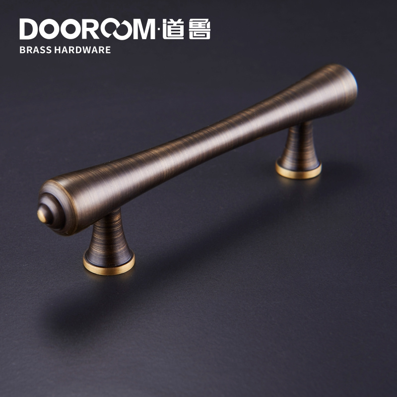 Dooroom Brass Furniture Handles Rural Cupboard Wardrobe Dresser Cabinet Drawer Small Handles Mediterranean Black Pulls Knobs