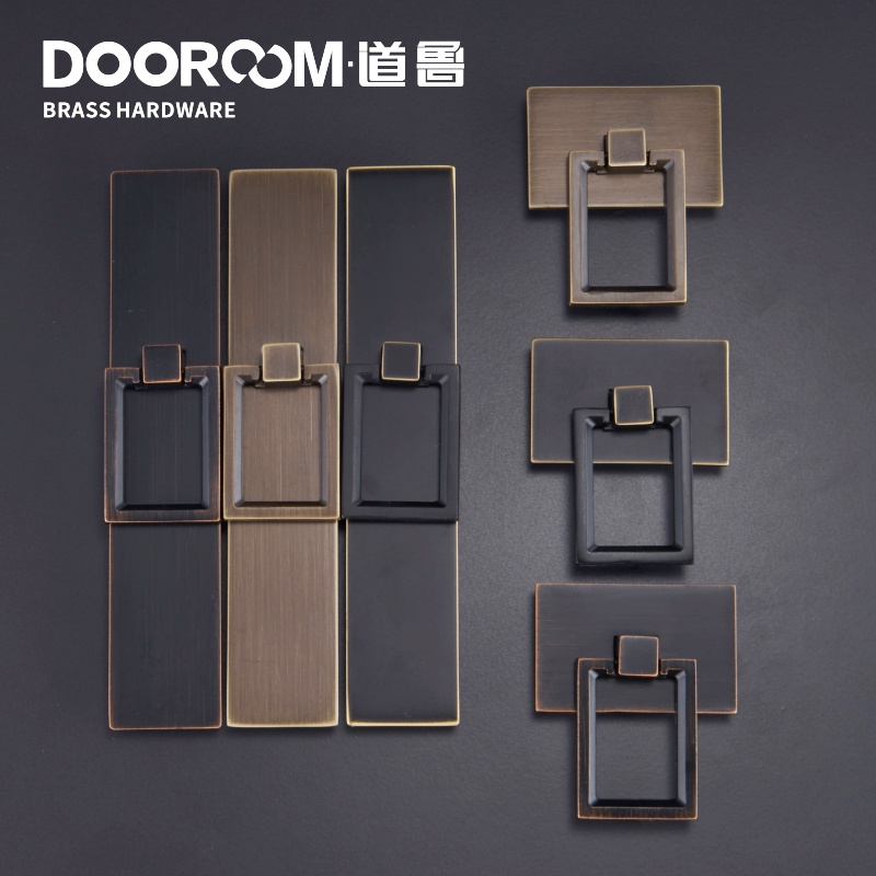 Dooroom Brass Furniture Handles Wardrobe Dresser Cupboard Cabinet Drawer Handle Modern American Knob Black Bronze Pulls