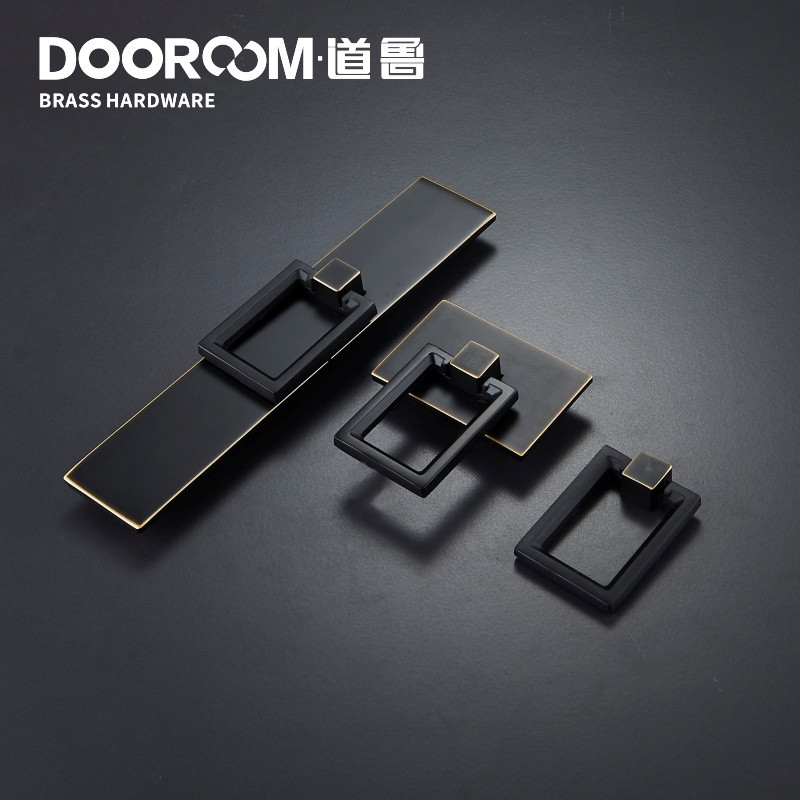 Dooroom Brass Furniture Handles Wardrobe Dresser Cupboard Cabinet Drawer Handle Modern American Knob Black Bronze Pulls