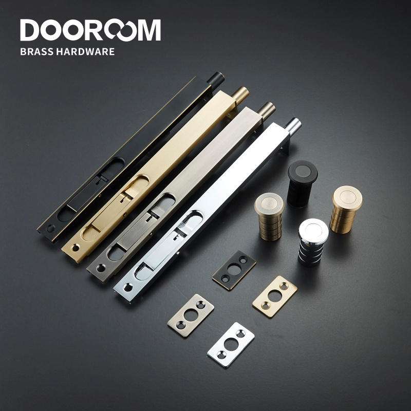 Dooroom Solid Brass Flush Bolt Latch Concealed Security Slide Lock Lever Action 8