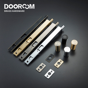 Dooroom Solid Brass Flush Bolt Latch Concealed Security Slide Lock Lever Action 8" 10" 12" 24" For Double French Doors