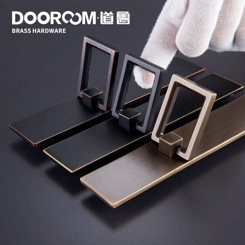 Dooroom Brass Furniture Handles Wardrobe Dresser Cupboard Cabinet Drawer Handle Modern American Knob Black Bronze Pulls