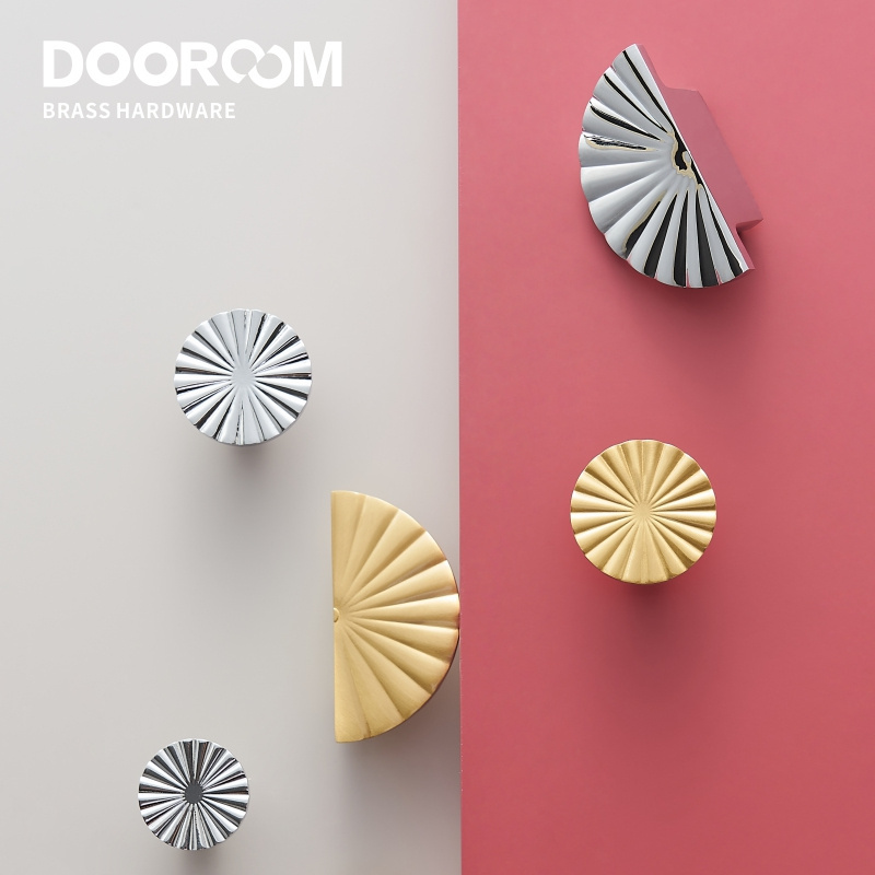 Dooroom Brass Furniture Handles Shiny Chrome Gold Knobs Cupboard Wardrobe Dresser Shoe Box Drawer Cabinet Pulls