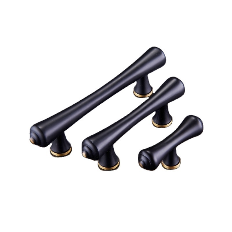 Dooroom Brass Furniture Handles Rural Cupboard Wardrobe Dresser Cabinet Drawer Small Handles Mediterranean Black Pulls Knobs