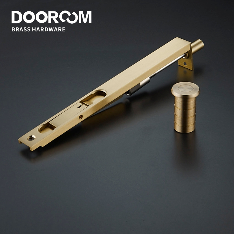 Dooroom Solid Brass Flush Bolt Latch Concealed Security Slide Lock Lever Action 8