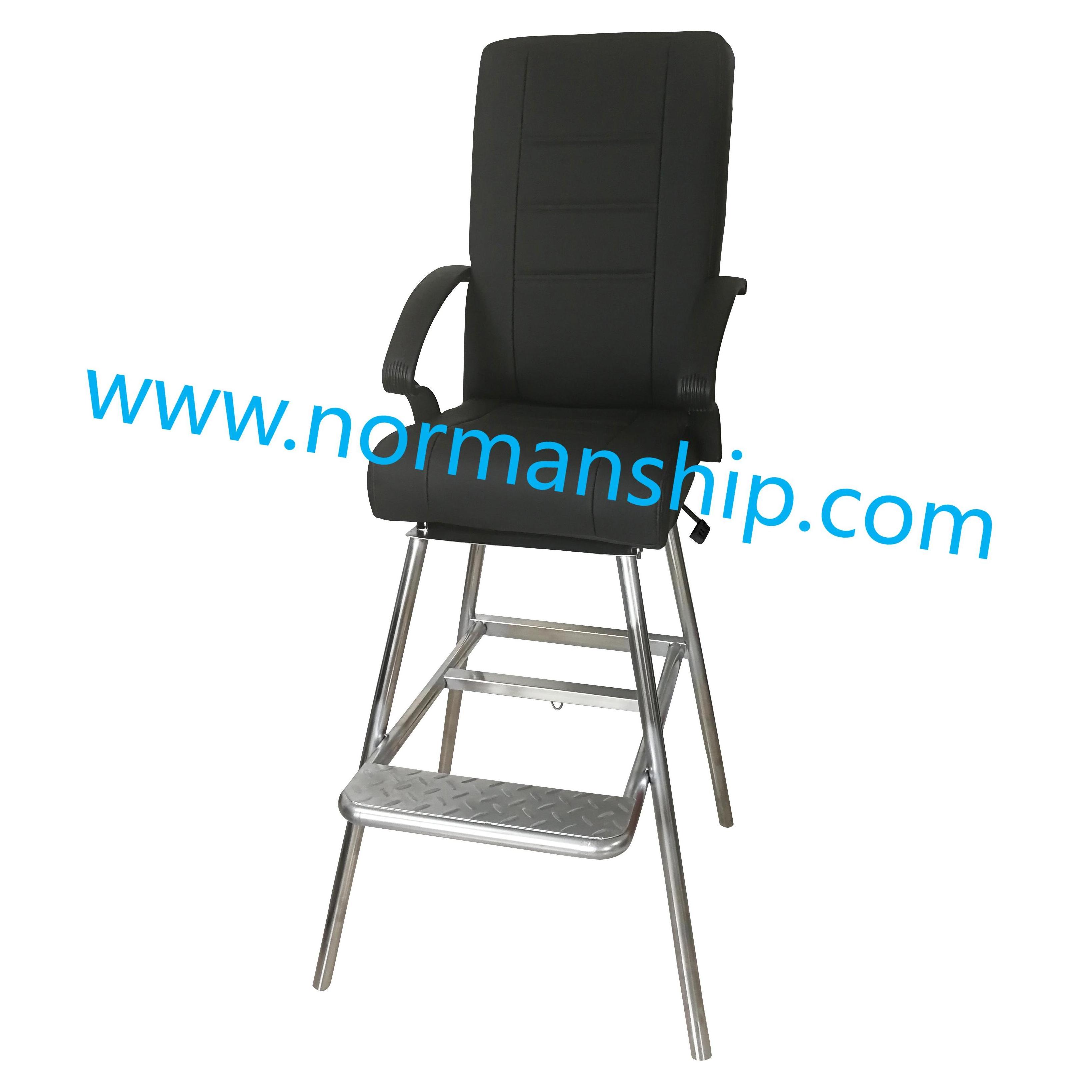 Marine PU stainless steel pilot chair captain chair helmsman seat driver seat with solid stainless steel stent