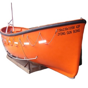 Solas Fiberglass Open Type Lifeboat fast Rescue Boat 7.5M length Working Boat