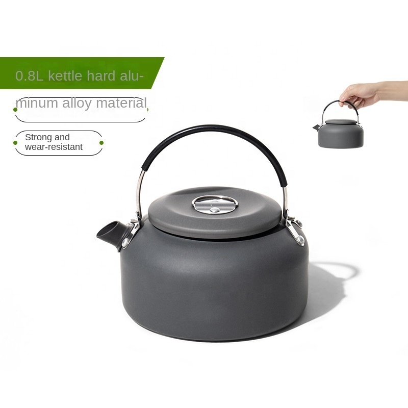 Chinese supplier New fashion 0. 8l teapot camping boiling water tea pot outdoor kettle portable camping aluminum pot