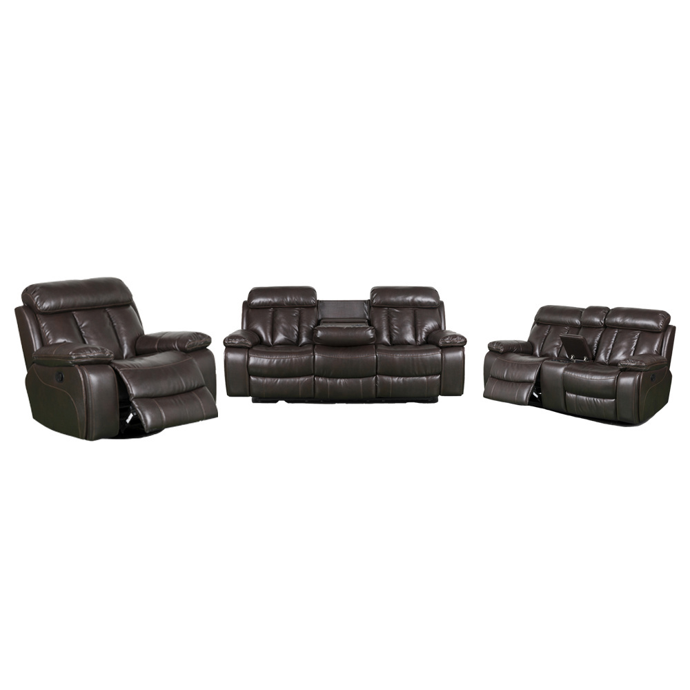 Living Room Furniture 3+2+1 Seater Manual Loveseat Motion Recliner Sofa Set Reclinable