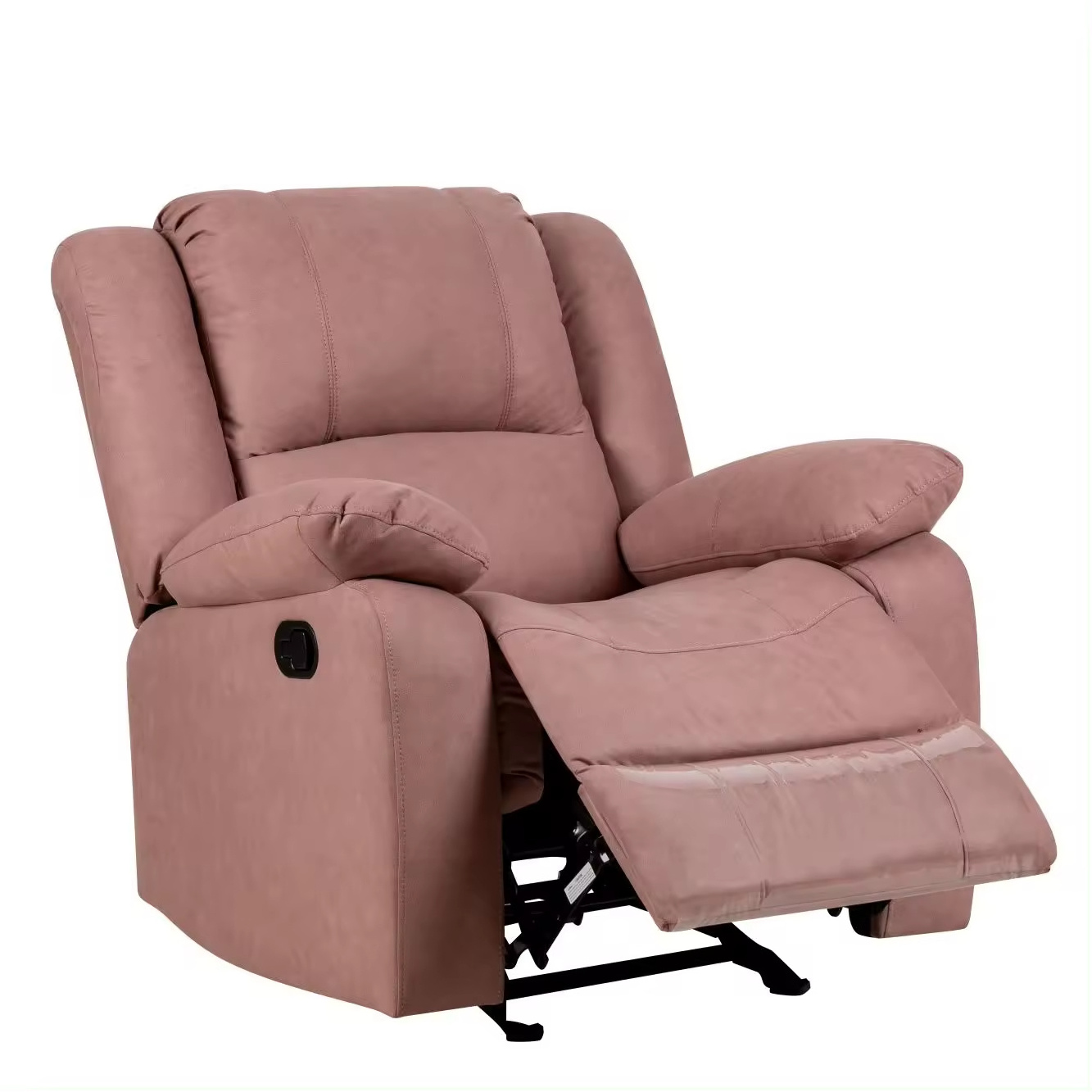 Luxury Manual Pink Color Single Reclining Sofa Chair Fabric Recliner Sofa