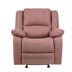 Luxury Manual Pink Color Single Reclining Sofa Chair Fabric Recliner Sofa