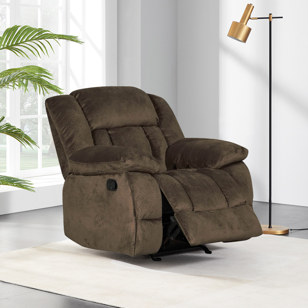 Customized One Two Three Seat Microfiber Suede Fabric Sofa Recliner Loveseat With Console 3 2 1 Glider Recliner Sofa Set